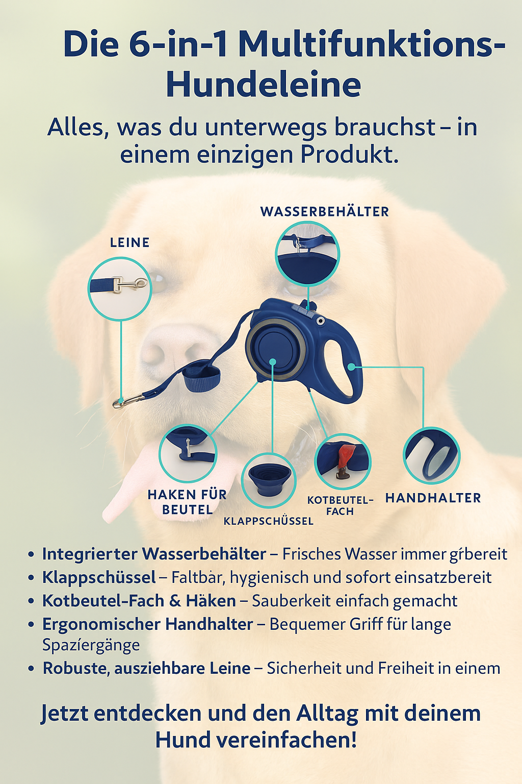 Die 6in1 Multifunktions-Hundeleine