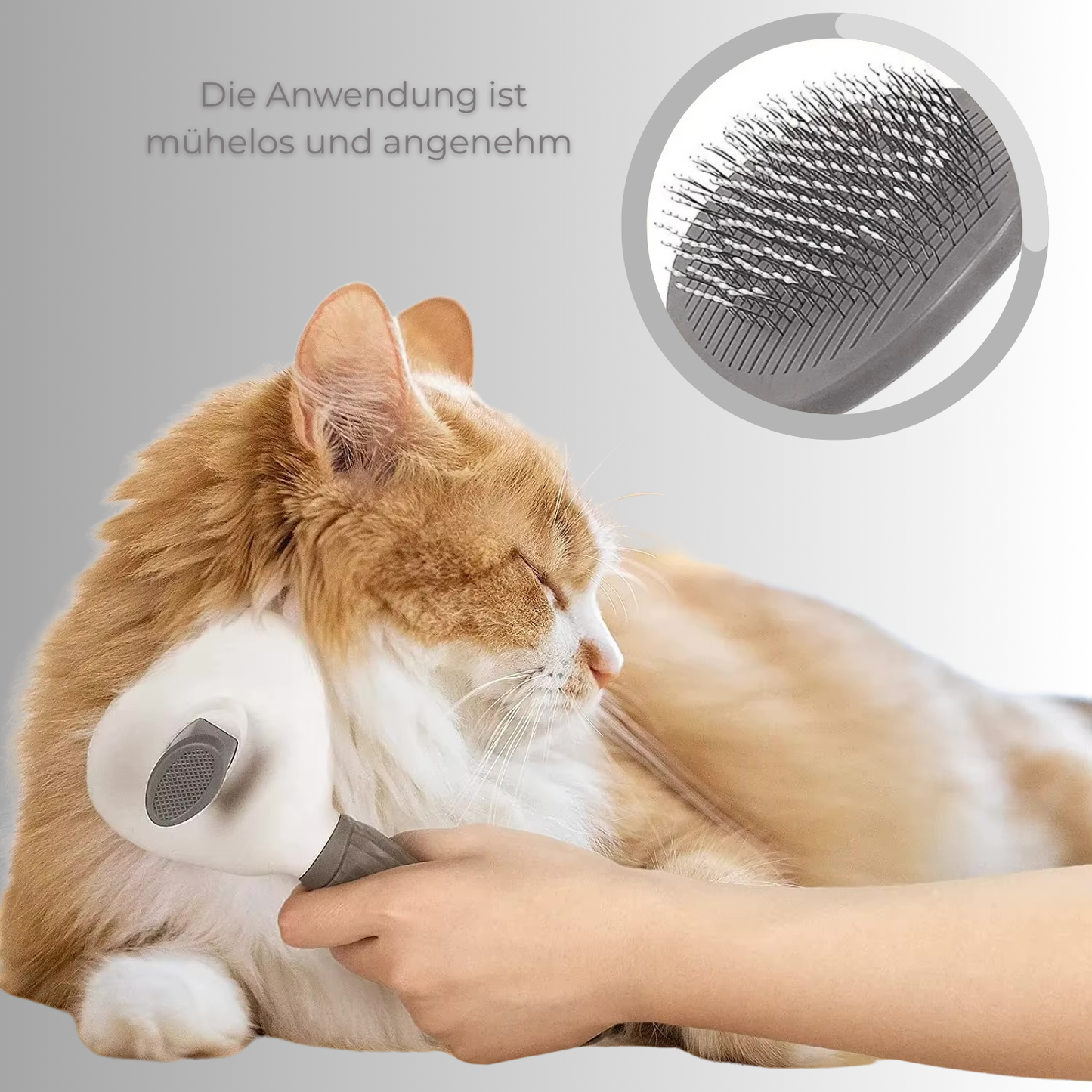Selbstreinigende Fellbürste                          für Hunde und Katzen