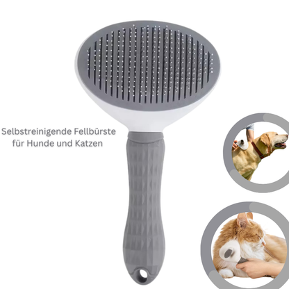 Selbstreinigende Fellbürste                          für Hunde und Katzen