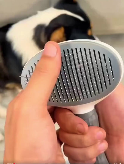 Selbstreinigende Fellbürste                          für Hunde und Katzen